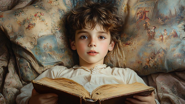Free ai generated boy book illustration