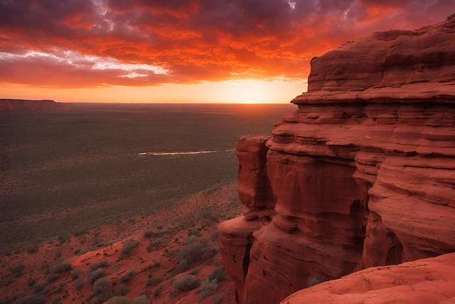 Free ai generated deserted area sunset illustration