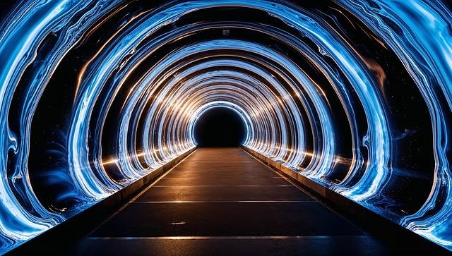 Free ai generated tunnel glowing illustration