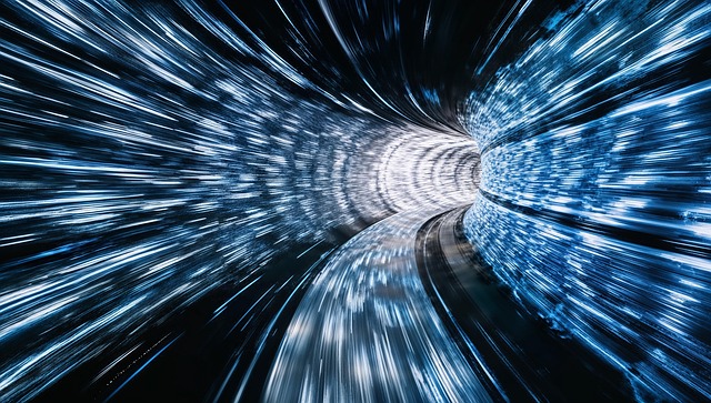 Free ai generated tunnel glowing illustration