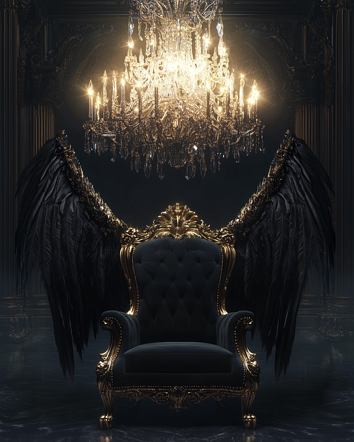 Free ai generated ornate throne chair gold and black throne illustration