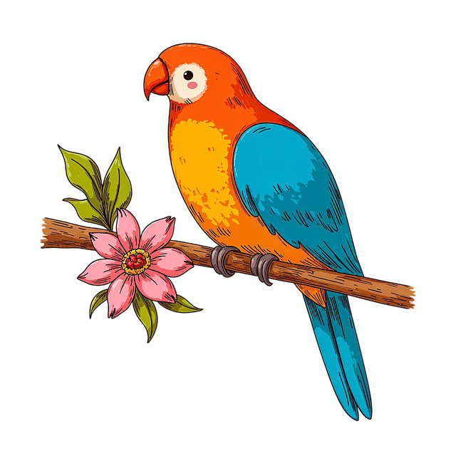 Free ai generated parrot bird illustration