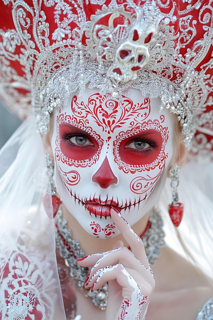 Free ai generated woman dia de los muertos illustration