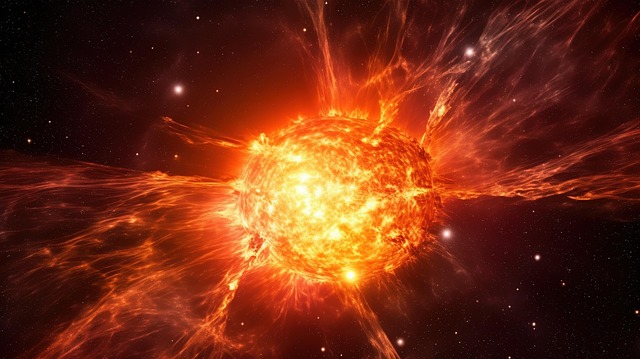 Free sun explosion fiery illustration