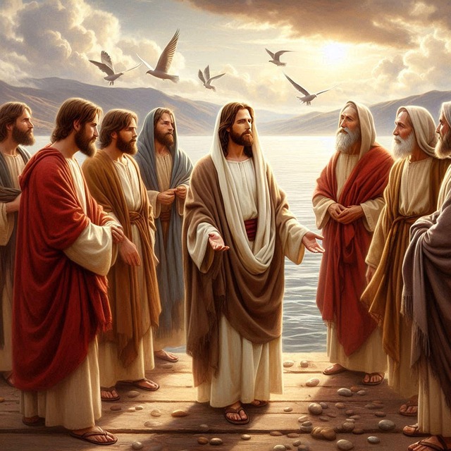 Free jesus fishing apostles illustration