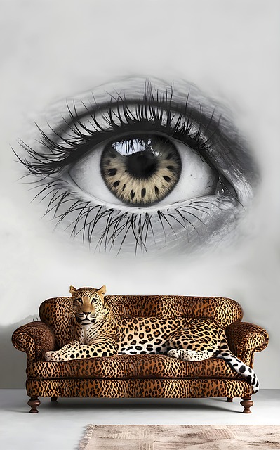 Free eye leopard sofa illustration