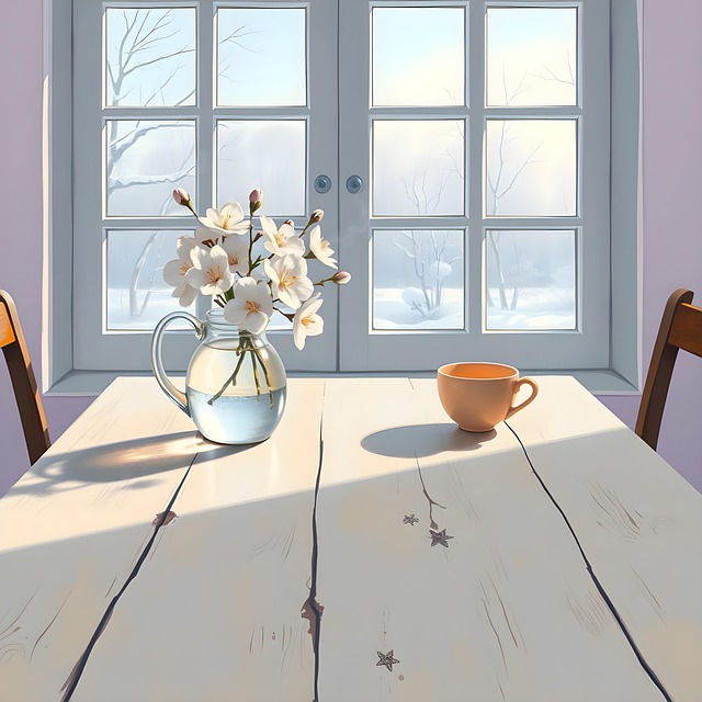 Free ai generated table window illustration