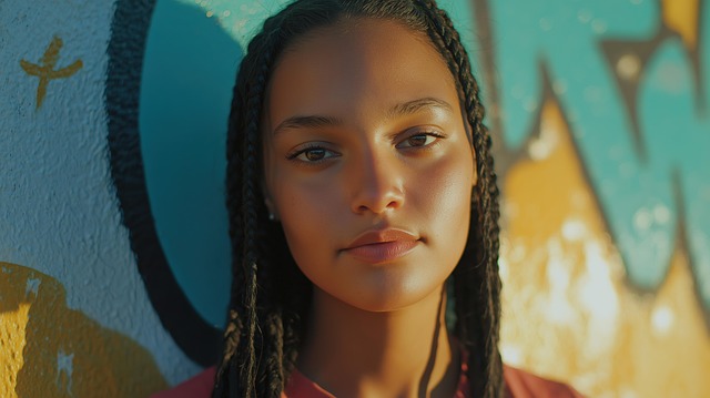 Free ai generated young woman portrait illustration