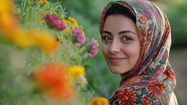 Free ai generated young woman hijab illustration