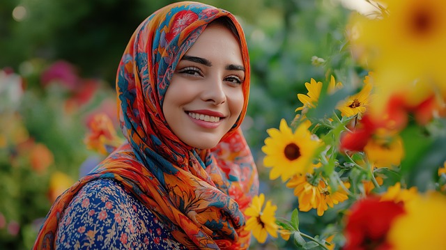 Free ai generated young woman hijab illustration