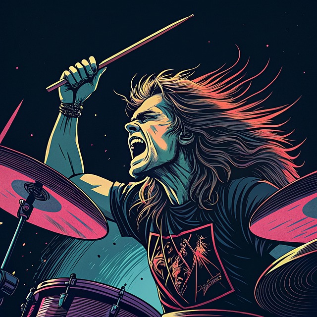 Free ai generated rock drummer illustration