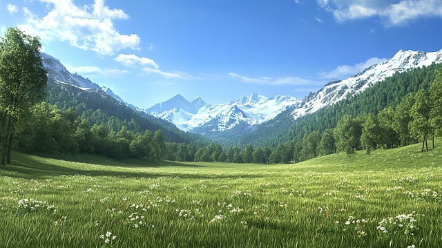 Free hill pasture german illustration