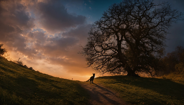 Solnedgang, Natur, Villmark, Løshund