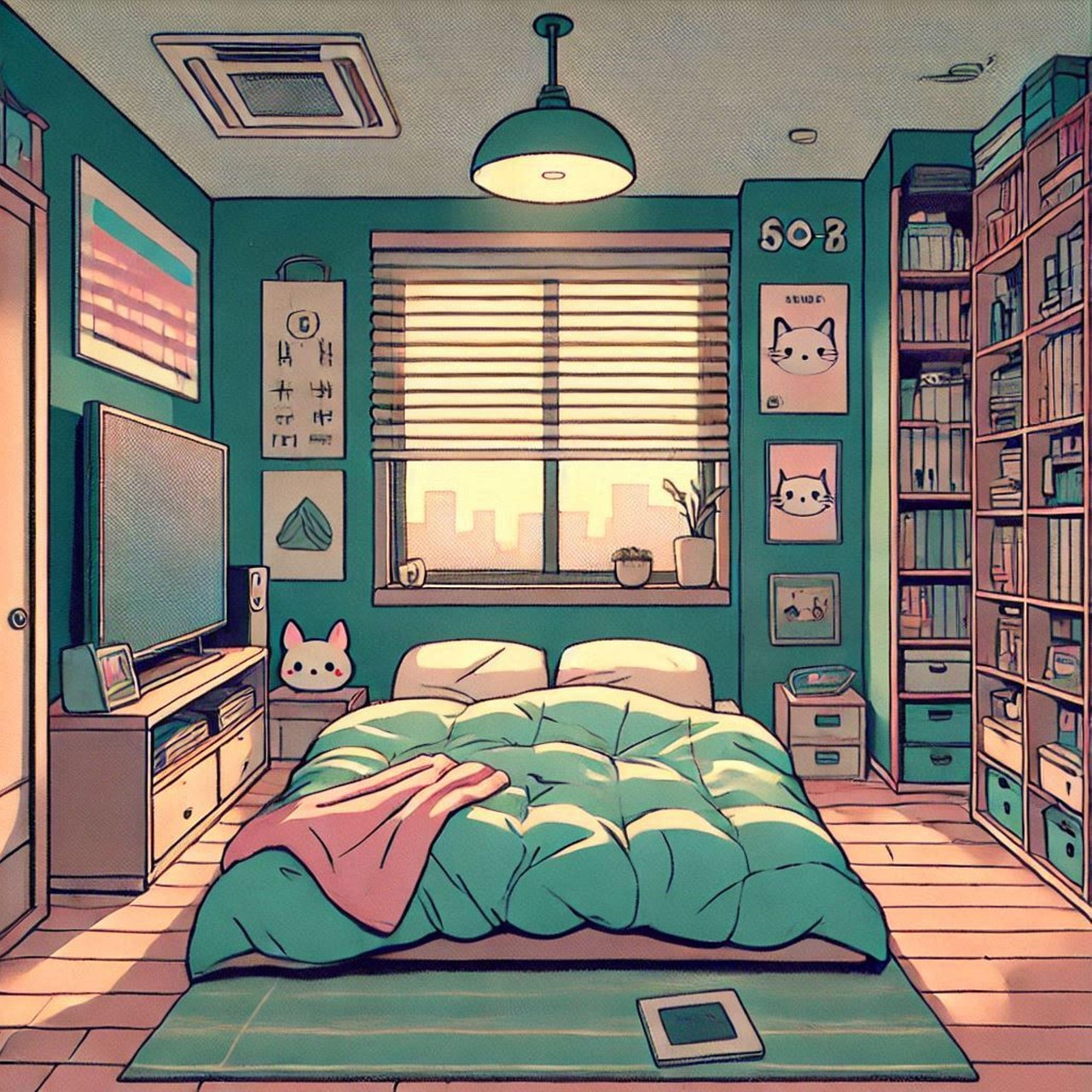 Download Ai Generated, Lo-Fi, Bedroom. Royalty-Free Stock Illustration ...