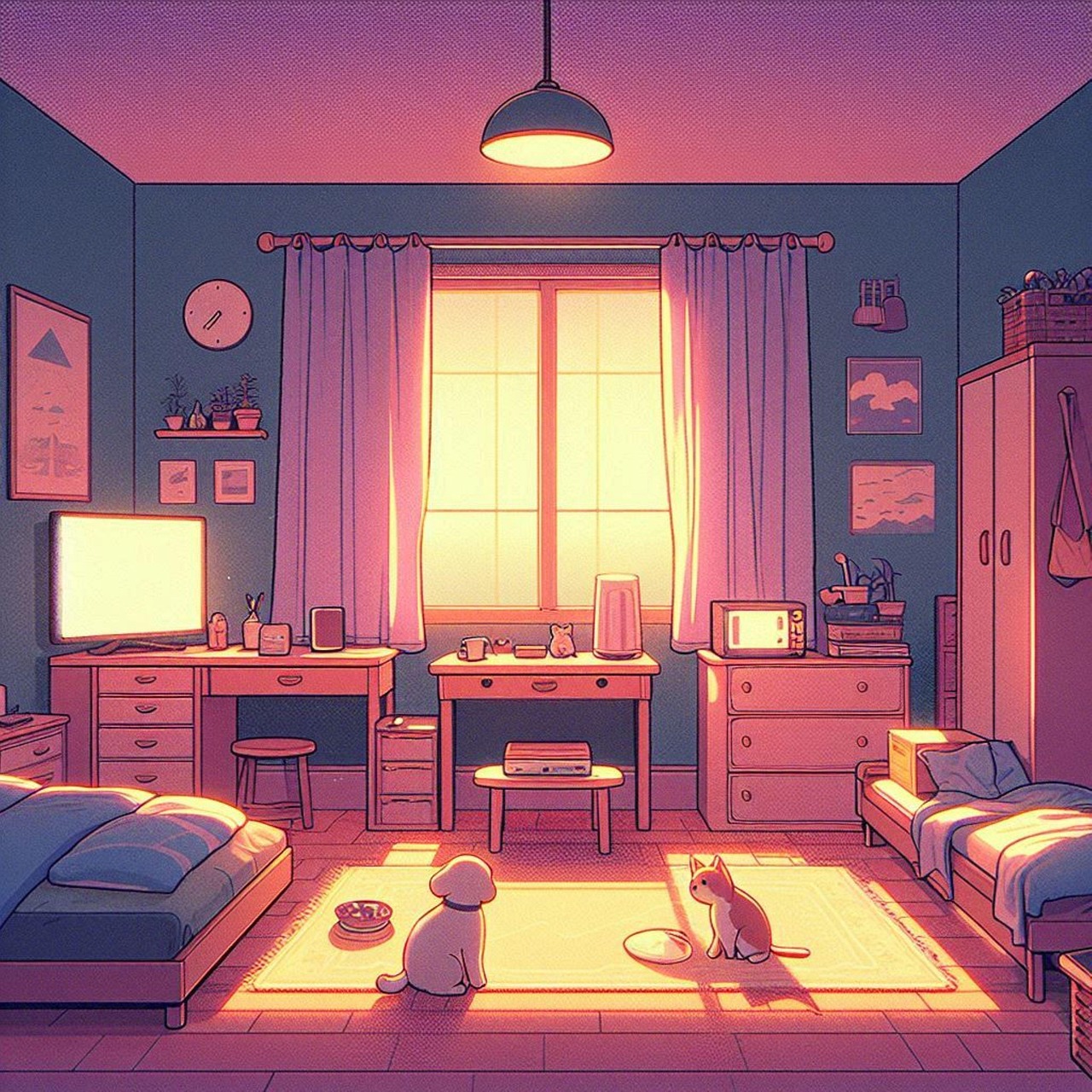 Download Ai Generated, Lo-Fi, Bedroom. Royalty-Free Stock Illustration ...