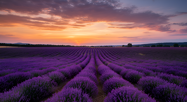 Free ai generated lavander field illustration