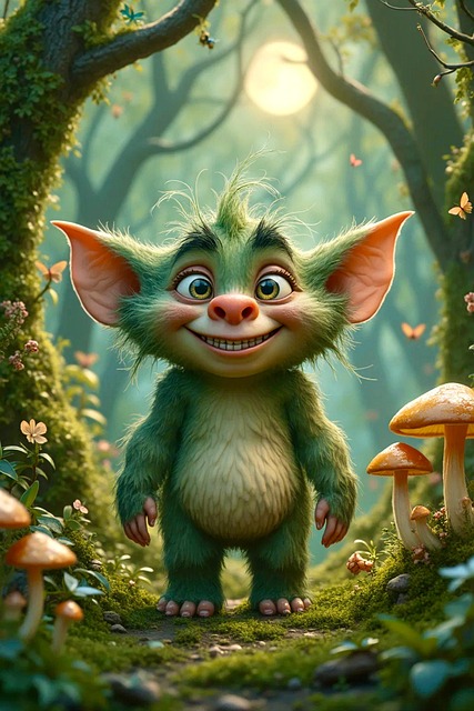 Free ai generated troll happy illustration