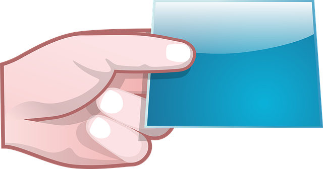 Free hand holding blue vector