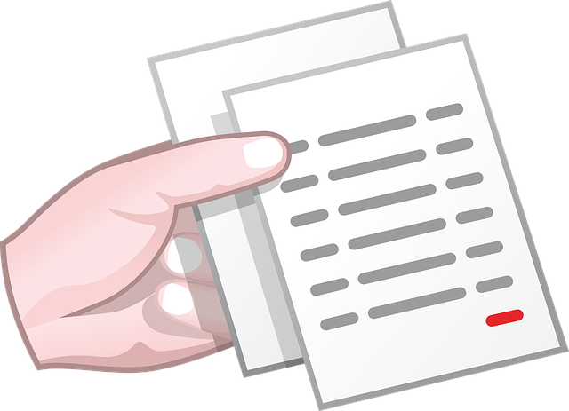 Free holding paper documents illustration