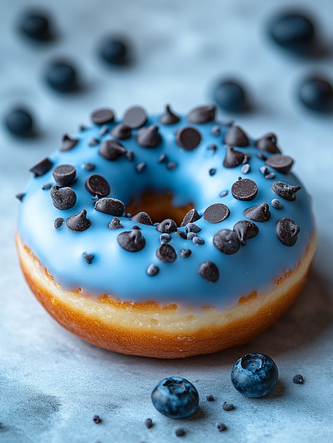 Download free HD stock image of Ai Generated Donut Free ai generated donut blueberry illustration