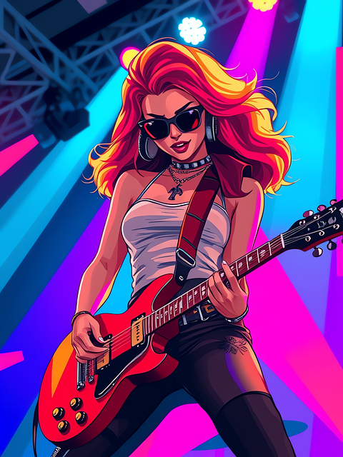 Free musician low bass player illustration