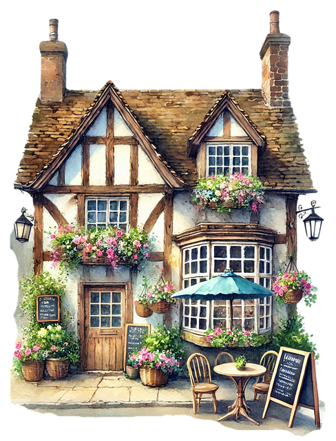 Free Cozy Cottage Cafe Junk Journal illustration and picture