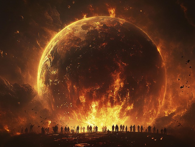 Free earth fire planet illustration