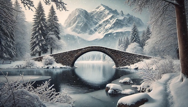 湖, 山, 自然, 景观, 冬天, 雪, 结冰的湖, 生成的