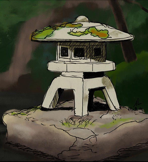 Lanterne, Japan, Natur, Tegning, Maleri