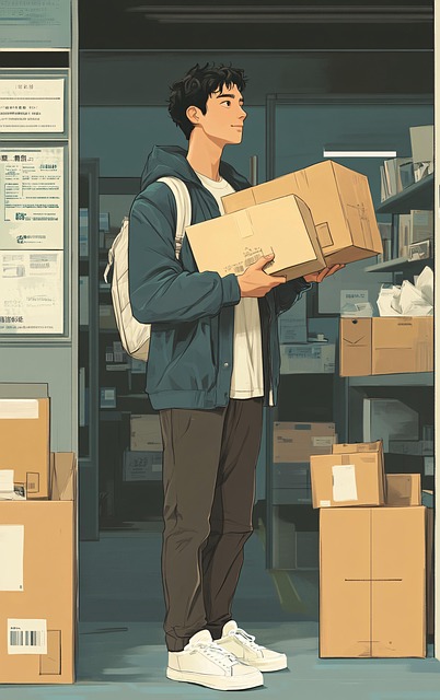 Free man box waiting illustration