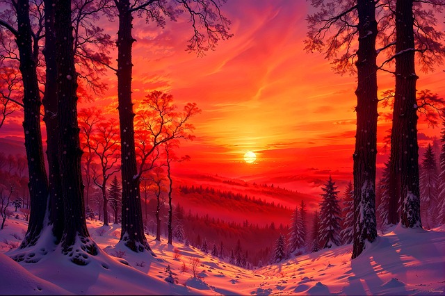 Free winter snow forest illustration