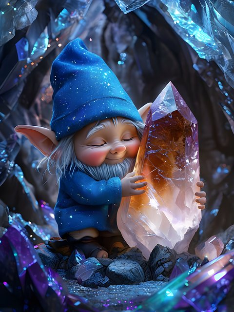 Free gnome crystal gemstone illustration