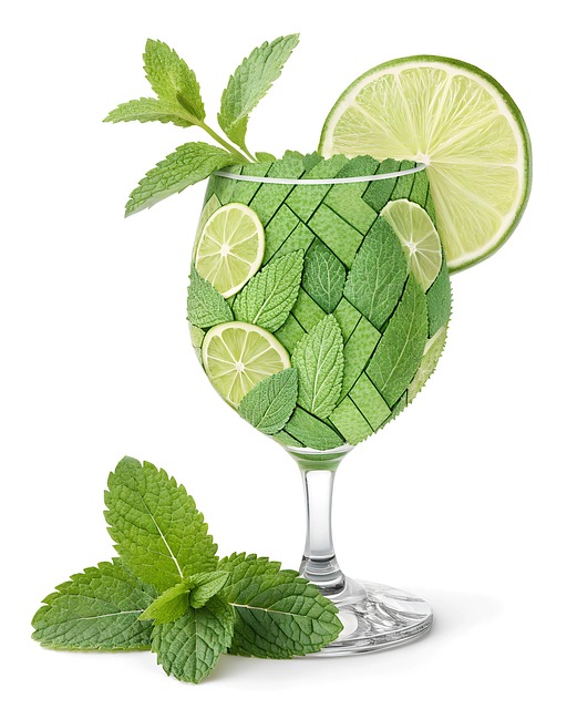 Glass, Mojito, Mynte, Blader, Tekstur
