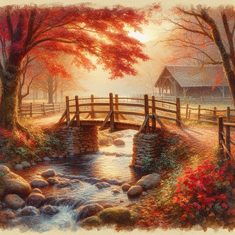 Free Autumn Bridge Autumn illustration and picture