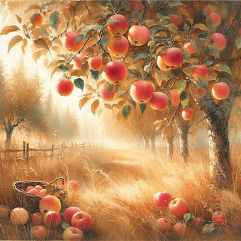 Free Apple Orchard Glow Autumn illustration and picture