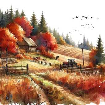 Free Fall Harvest Farm Autumn illustration and picture