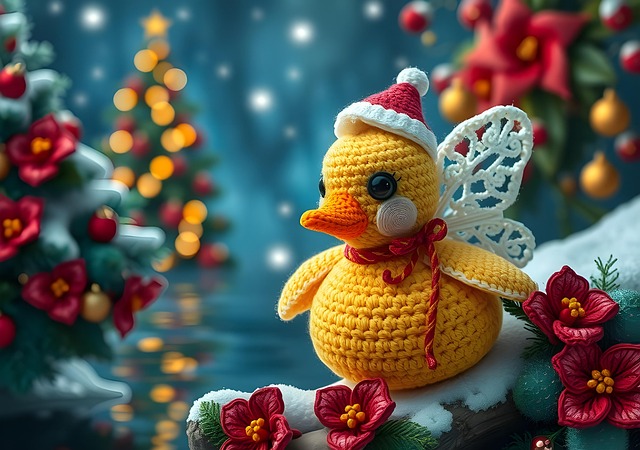 Jul, And, Ornament, Dekoration, Vinter