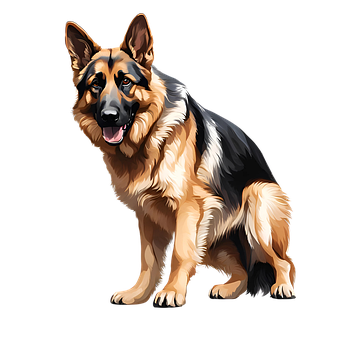 Free Ai Generated German Shepherd illustration and picture