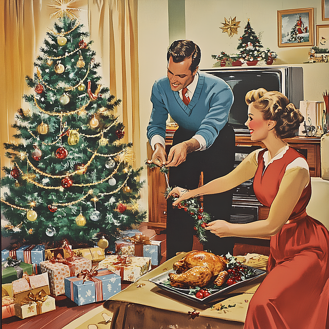 Free Nostalgic Christmas illustration and picture