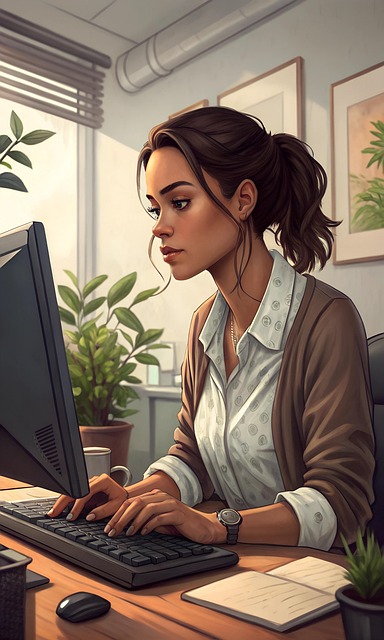 Free person corporate laptop illustration