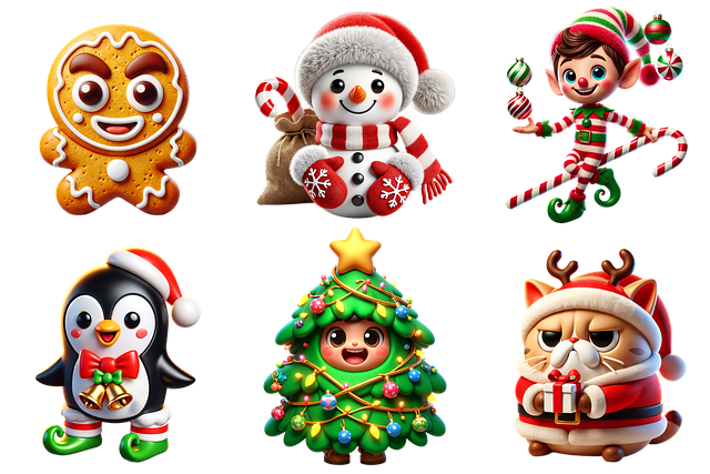 Free chrismas icon 3d christmas characters gingerbread man illustration