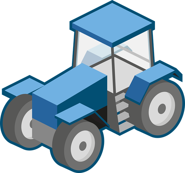 Free blue tractor agriculture vector