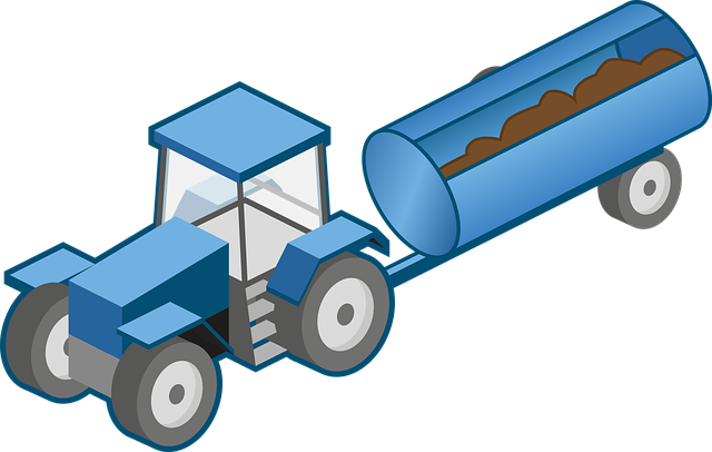 Free tractor muck spreader vector