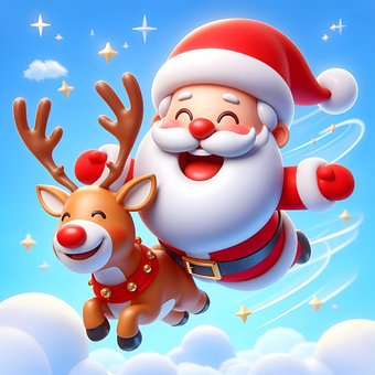 Julemanden, Rudolph, Rensdyr, 3D