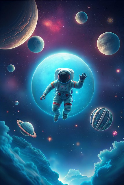 Free astronaut space earth illustration