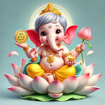 Baby Ganesha, 3D Ganesha, Sød Ganesha