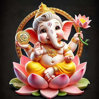Baby Ganesha, 3D Ganesha, Cute Ganesha