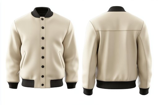 Leder, Uni, Jacke, 3D, Modell, Mock Up