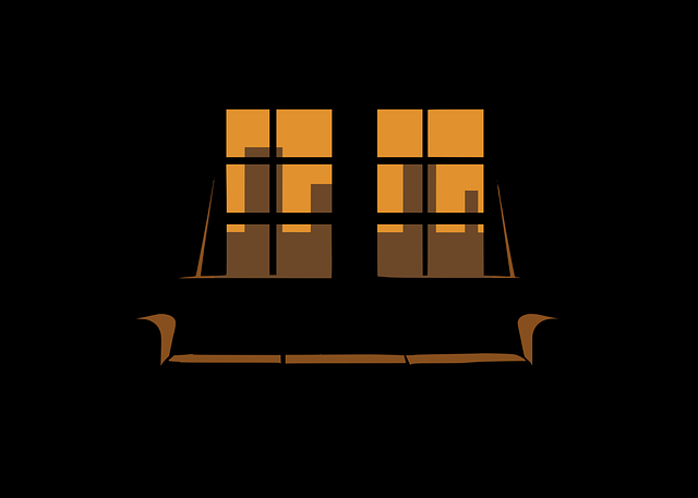 Free couch window silhouette vector
