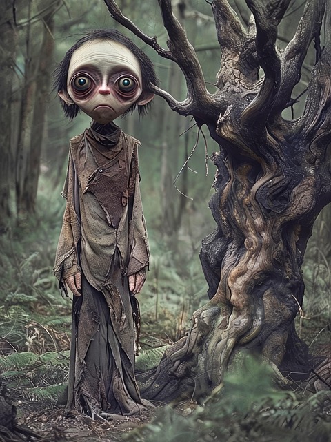 Free creepy guy woods illustration